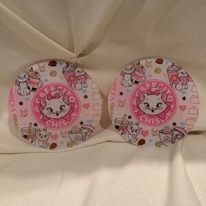 Aristocats Marie Cat Car Coasters Acrylic Pads for Non-Slip Cup Holder NWT